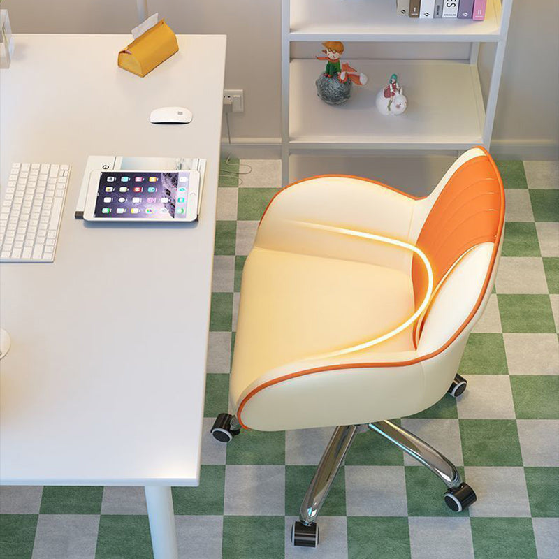 Zeitgenössischer skandinavischer Kurvenquadrat PU Leder Stahl Nylon Schreibtischstuhl Rückenlehne Arm für das Home Office 