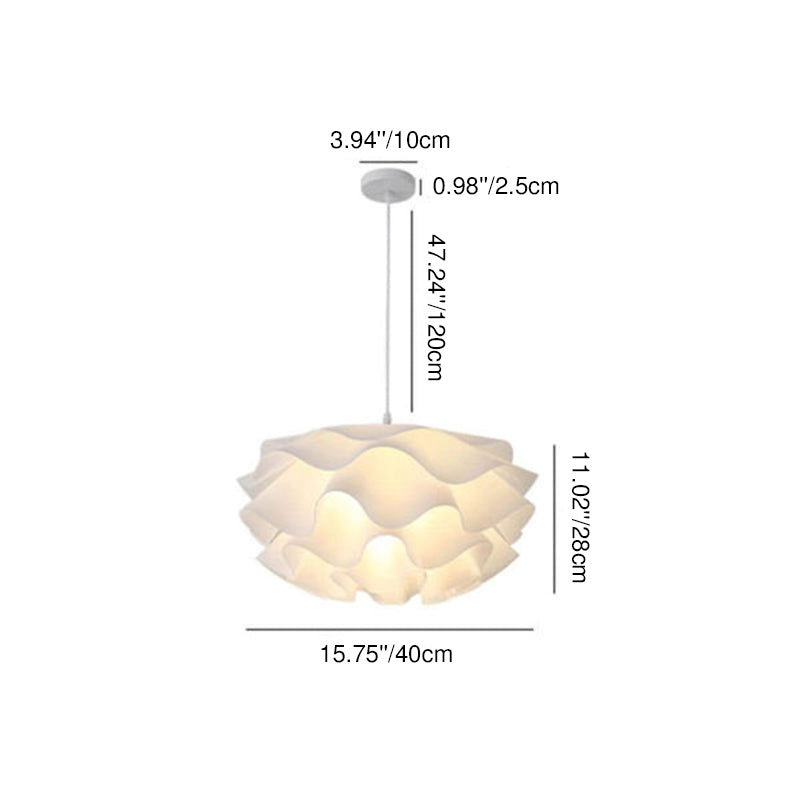 Modern Minimalist Iron Acrylic Floral Petal 1-Light Pendant Light for Living Room