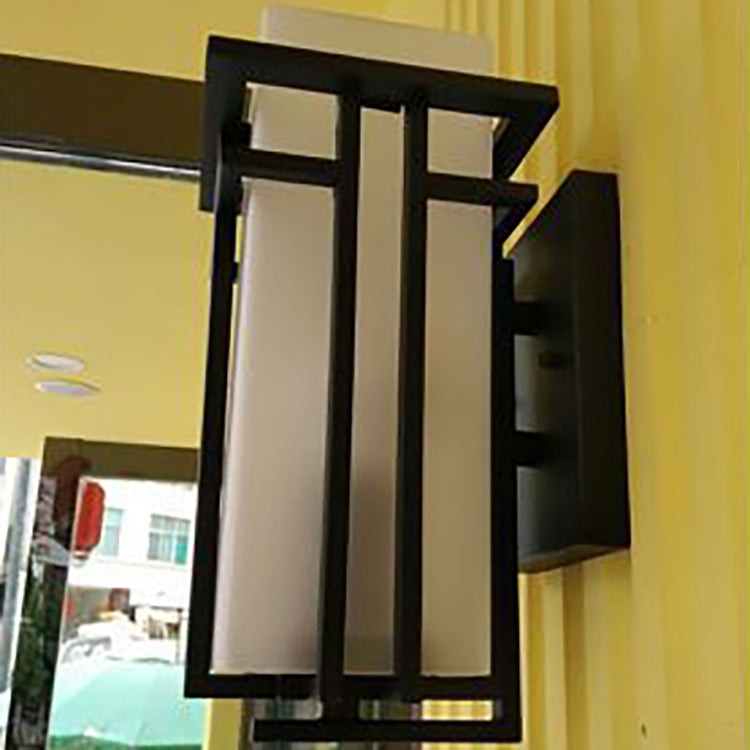 Applique murale moderne minimaliste rectangulaire en alliage étanche avec verre à 1 lumière pour patio extérieur 