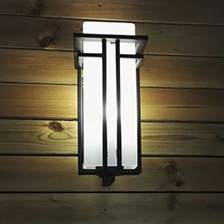 Applique murale moderne minimaliste rectangulaire en alliage étanche avec verre à 1 lumière pour patio extérieur 
