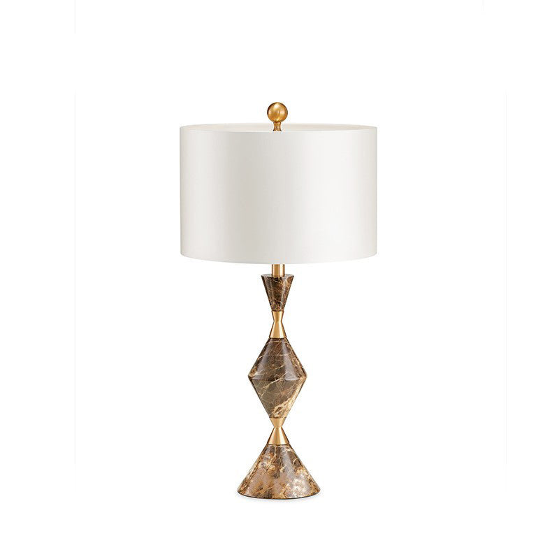 Lampe de table 1 lumière pour chambre à coucher en métal rustique traditionnel Morph nanite tissu cylindre sablier 