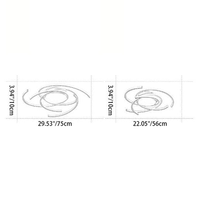 Plafonnier LED à montage affleurant en bande en spirale en aluminium minimaliste moderne pour chambre 
