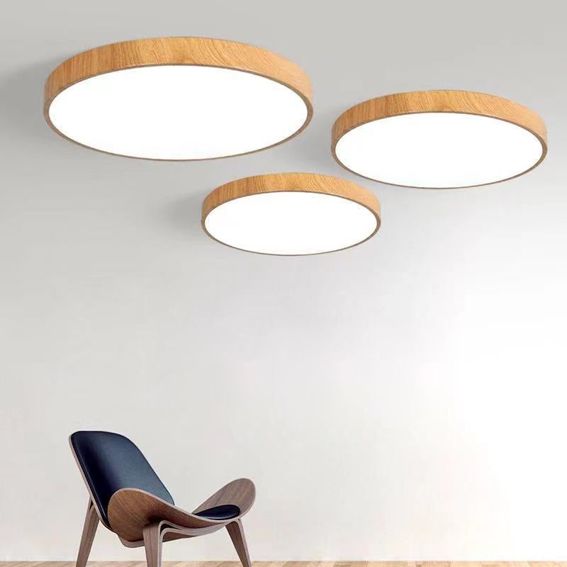 Zeitgenössische skandinavische runde PVC-Eisen-LED-Unterputz-Deckenleuchte für Schlafzimmer 