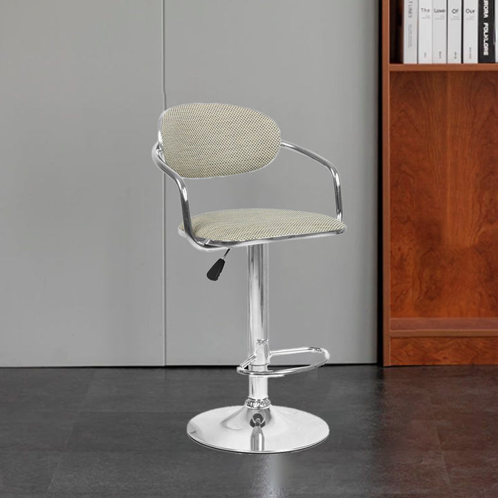 Contemporary Scandinavian Half Round PVC Wicker Plywood Iron Bar Stool Backrest For Dining Room