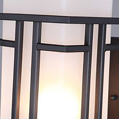 Applique murale moderne minimaliste rectangulaire en alliage étanche avec verre à 1 lumière pour patio extérieur 