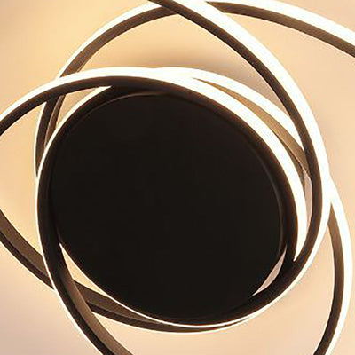 Plafonnier LED à montage affleurant en bande en spirale en aluminium minimaliste moderne pour chambre 