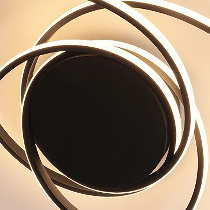 Plafonnier LED à montage affleurant en bande en spirale en aluminium minimaliste moderne pour chambre 