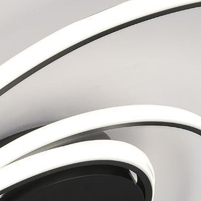 Plafonnier LED à montage affleurant en bande en spirale en aluminium minimaliste moderne pour chambre 