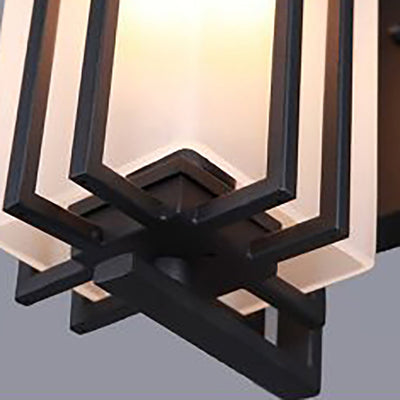 Applique murale moderne minimaliste rectangulaire en alliage étanche avec verre à 1 lumière pour patio extérieur 