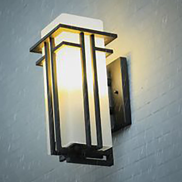 Applique murale moderne minimaliste rectangulaire en alliage étanche avec verre à 1 lumière pour patio extérieur 