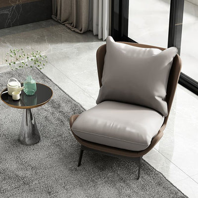 Contemporary Scandinavian Faux Leather Carbon Steel Latex Cotton Sofa For Living Room