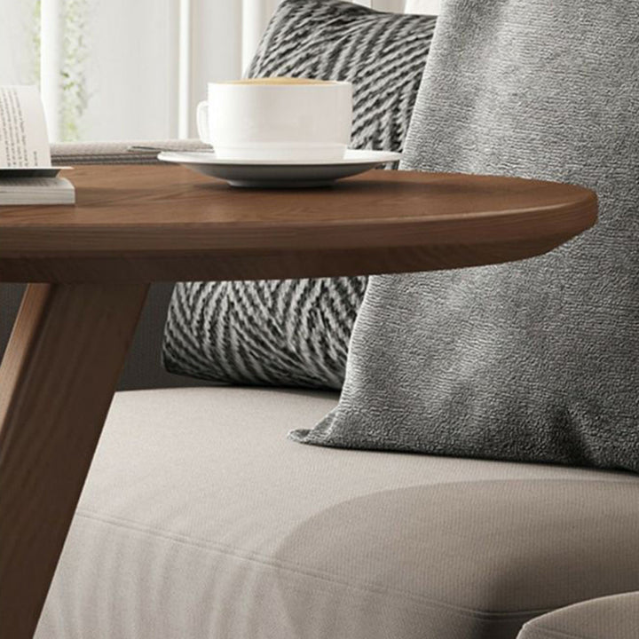Traditional Vintage Round Rubberwood Solid Wood Side Table For Living Room
