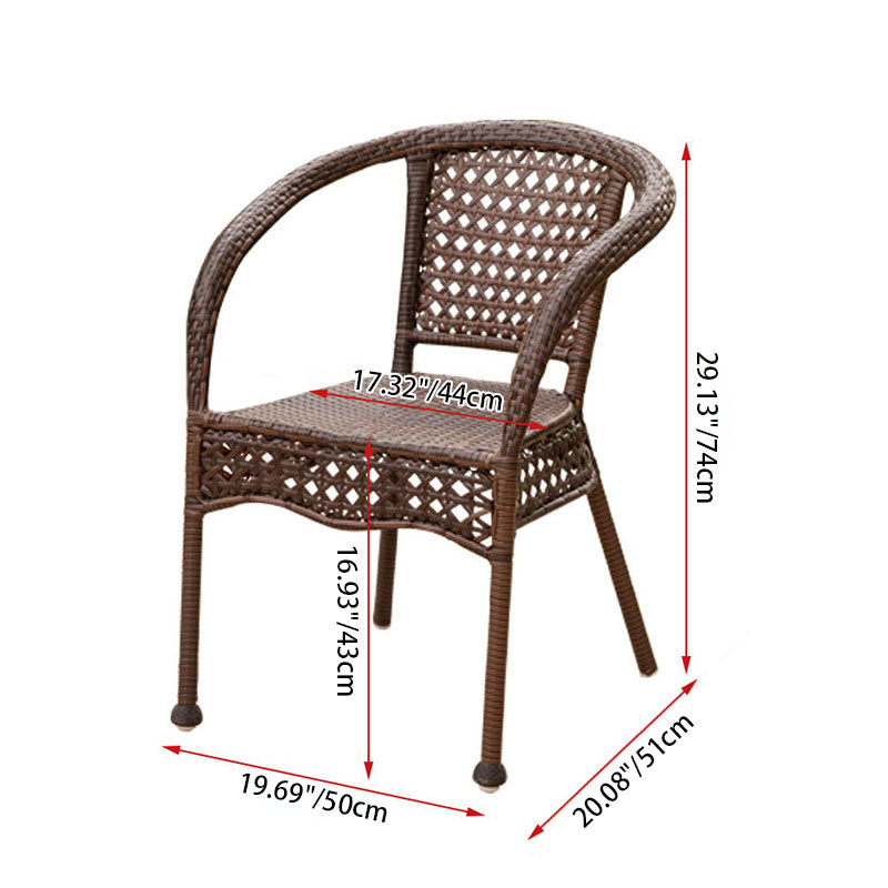 Modern Minimalist Curved Polyethylene Rattan-Look Outdoor Chair Backrest Armrest For Outdoor