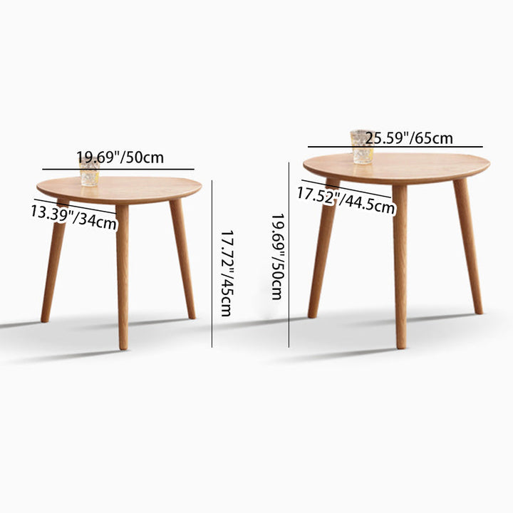 Table d'appoint ovale en bois japonais contemporain à 1 niveau pour salon 