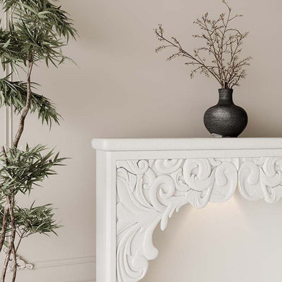 Traditional French Square Medium Density Fiberboard Mantel Console Table For Living Room