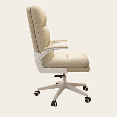 Modern Minimalist Rectangular Nappa Leather Nylon Desk Chair Backrest Armrest For Home Office