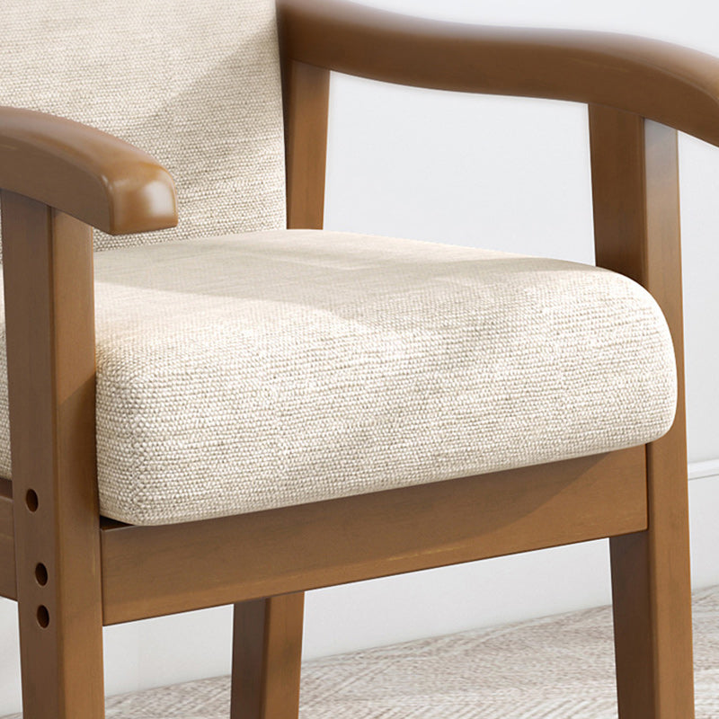 Modern Simplicity Rubberwood Cotton Linen Fabric Sponge Square Accent Chair &amp; Table Set For Living Room