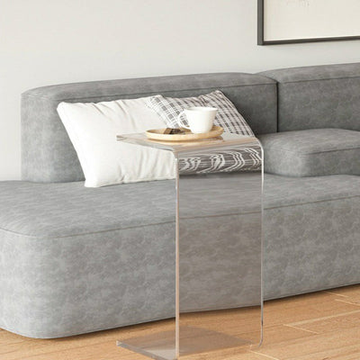 Table d'appoint rectangulaire en acrylique minimaliste moderne pour salon 