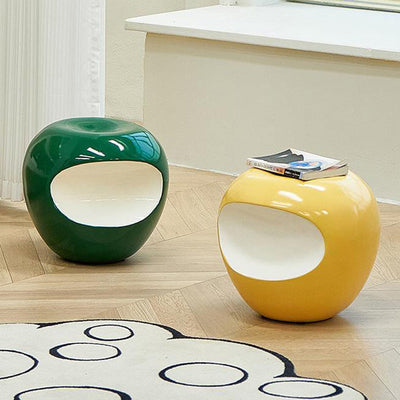 Moderne Art Deco Apfel Rundharz Stuhl Rückenfrei Ohne Armlehnen Für Schlafzimmer 