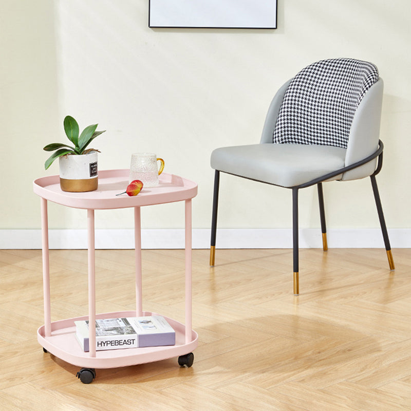 Modern Minimalist Rectangular PP Carbon Steel Side Table 2/3 Tier For Living Room