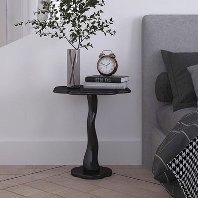 Zeitgenössischer skandinavischer Blütenblätter-Glas-Edelstahl-Beistelltisch 1-Ebene für das Wohnzimmer 
