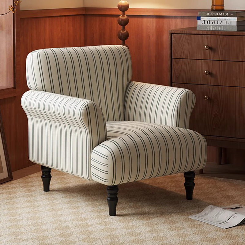 Traditional French Rectangular Velvet Crinkled Woven Fabric Solid Wood Accent Chair Backrest Armrest For Living Room