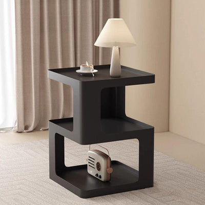 Table d'appoint carrée en fer minimaliste moderne à 3 niveaux pour salon 
