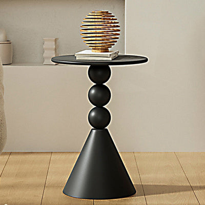 Table d'appoint moderne Art Déco ronde en marbre et fer à 1 niveau pour salon 