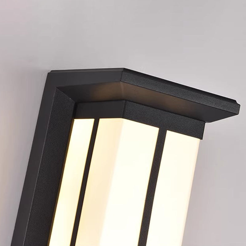 Lampe murale moderne en forme de cuboïde en aluminium acrylique LED étanche pour patio extérieur 