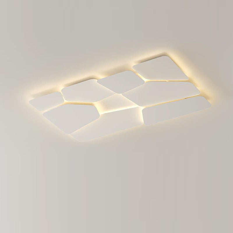 Luz de techo LED empotrada de hierro acrílico cuadrado rectangular contemporáneo escandinavo para dormitorio 
