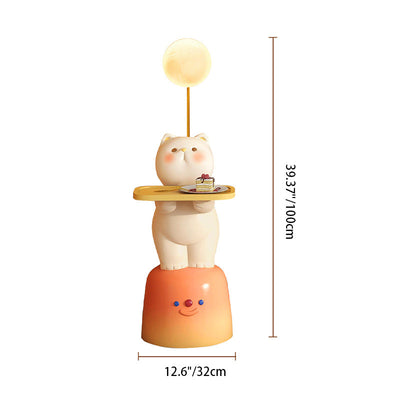 Table de chevet rectangulaire en résine et métal avec plateau en bois style Art Déco moderne pour enfants, avec lumière LED pour chambre 