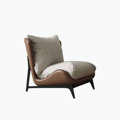 Contemporary Scandinavian Faux Leather Carbon Steel Latex Cotton Sofa For Living Room
