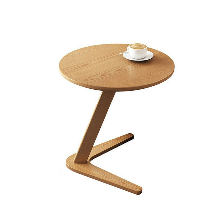 Traditional Vintage Round Rubberwood Solid Wood Side Table For Living Room