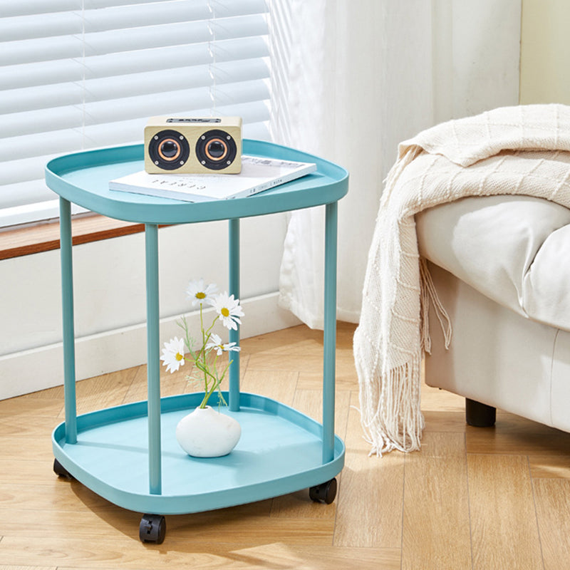 Modern Minimalist Rectangular PP Carbon Steel Side Table 2/3 Tier For Living Room