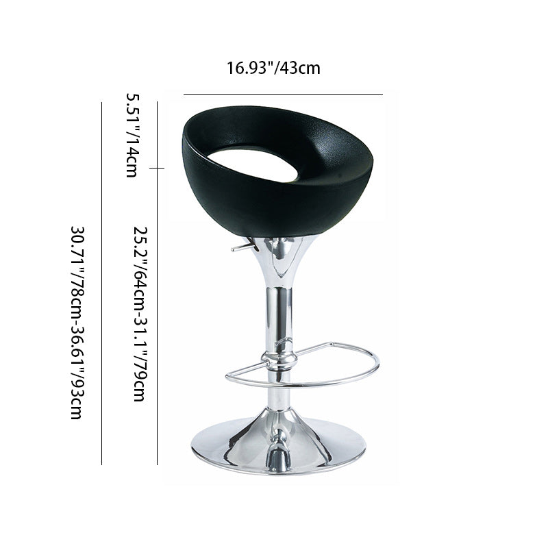 Tabouret de bar pivotant avec repose-pieds rond en fer ABS simplicité moderne pour cuisine 