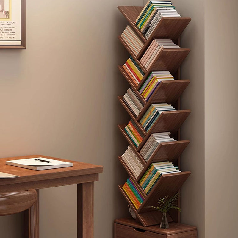 Contemporary Creative Rectangular Solid Wood Eco-Friendly Board 6/8/10/12 Tier Bookshelves For Home Office