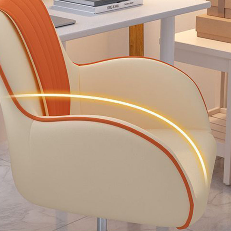 Zeitgenössischer skandinavischer Kurvenquadrat PU Leder Stahl Nylon Schreibtischstuhl Rückenlehne Arm für das Home Office 