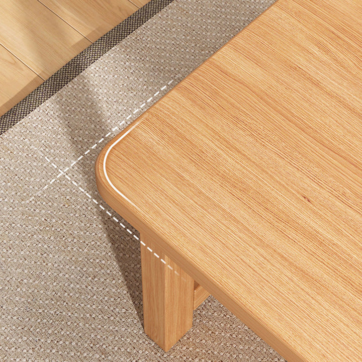 Modern Minimalist Foldable Rectangular Rubberwood Coffee Table For Living Room