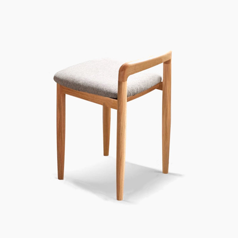 Tabouret de coiffeuse carré en lin et coton traditionnel japonais, sans dossier ni accoudoirs, pour chambre 