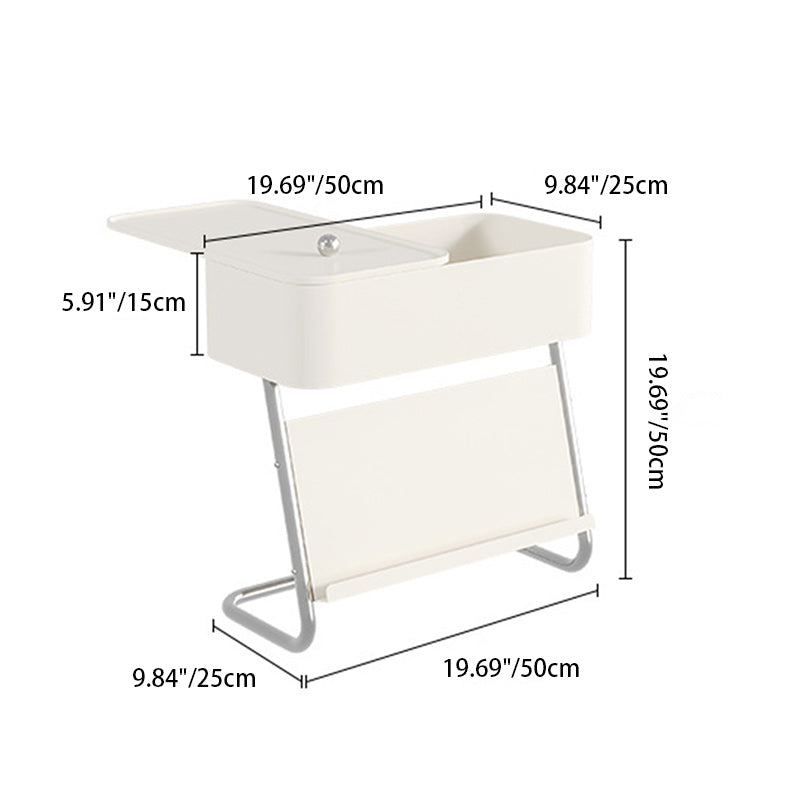 Contemporary Simplicity Rectangular Stainless Steel Side Table 1-Drawer For Living Room