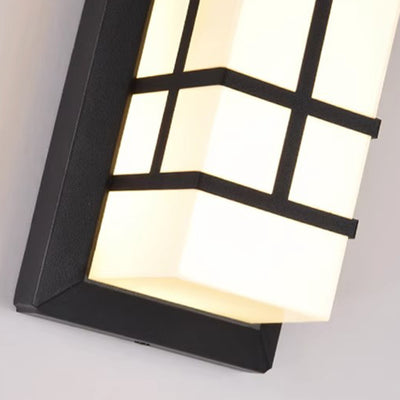 Lampe murale moderne en forme de cuboïde en aluminium acrylique LED étanche pour patio extérieur 