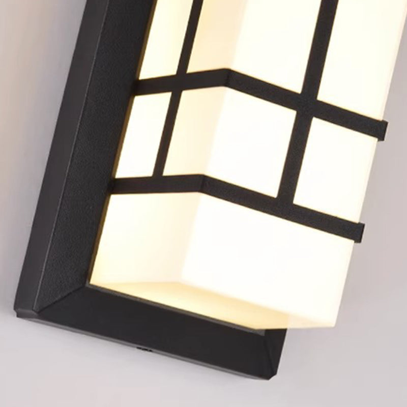 Lampe murale moderne en forme de cuboïde en aluminium acrylique LED étanche pour patio extérieur 