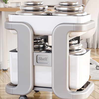 Modern Minimalist Rectangular Movable PP End Table 2-Tier For Bedroom
