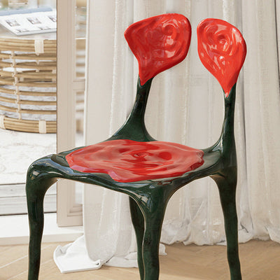 Moderner Art Deco Rose Square FRP Composite Esszimmerstuhl Rückenlehne ohne Armlehnen für Esszimmer 
