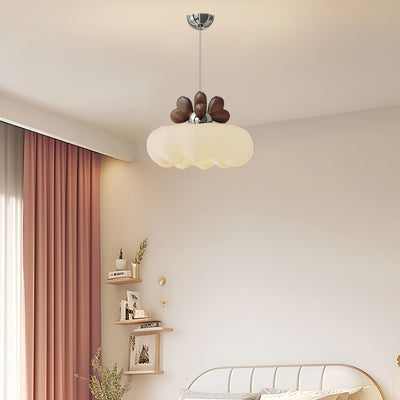 Contemporary Creative Pumpkin Heart-Shaped Iron Acrylic LED Pendent Light For Bedroom