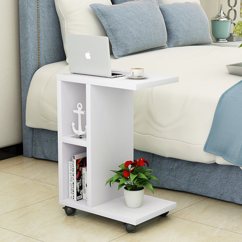 Modern Minimalist Rectangular Laminate End Table 3-Tier Movable For Living Room