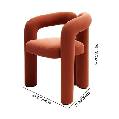 Contemporary Creative Curved Velvet Iron Vanity Stool Backrest Armless For Bedroom