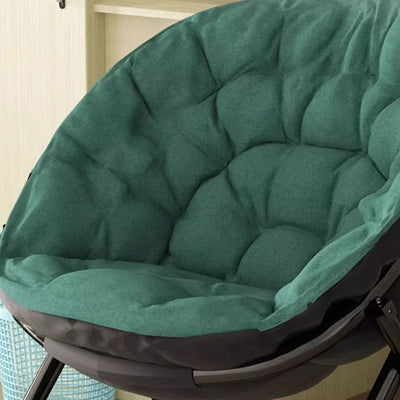 Modern Minimalist Oval Suede Velvet Steel Accent Chair Backrest Armless For Living Room