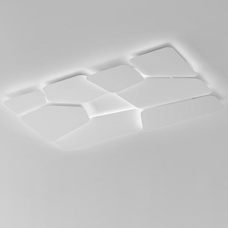 Luz de techo LED empotrada de hierro acrílico cuadrado rectangular contemporáneo escandinavo para dormitorio 