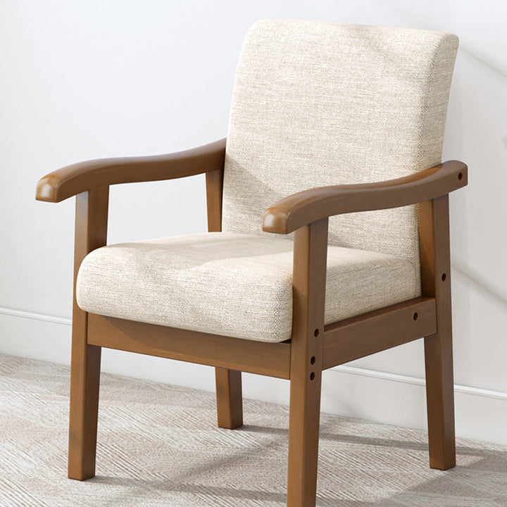 Modern Simplicity Rubberwood Cotton Linen Fabric Sponge Square Accent Chair &amp; Table Set For Living Room